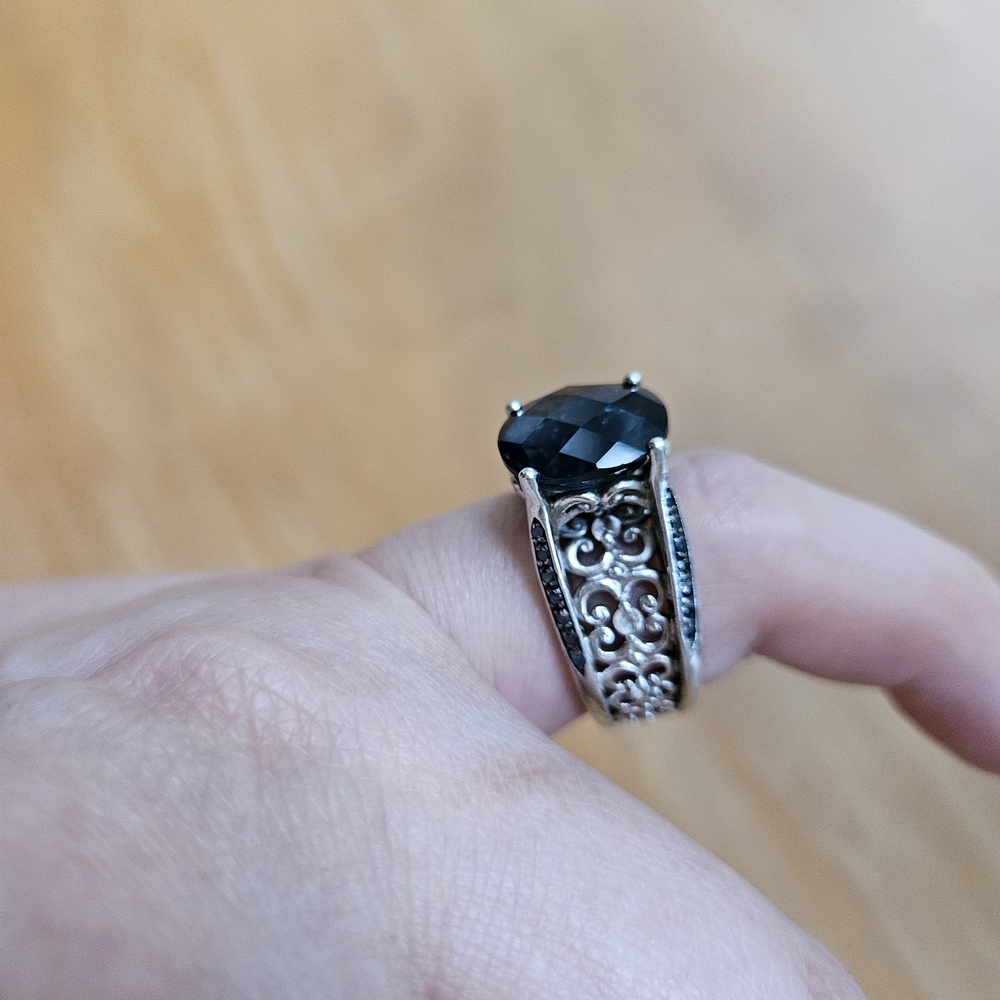 Victoria Wieck 5.33ct London Blue Topaz & Gem/Blue diamond Bridge Ring Size 7 - Picture 14 of 17